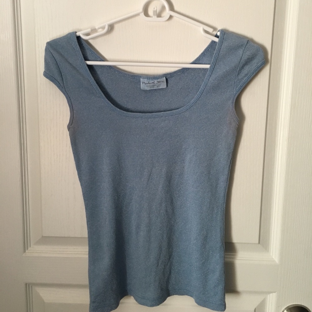 MICHAEL STARS - Metallic Blue T-Shirt